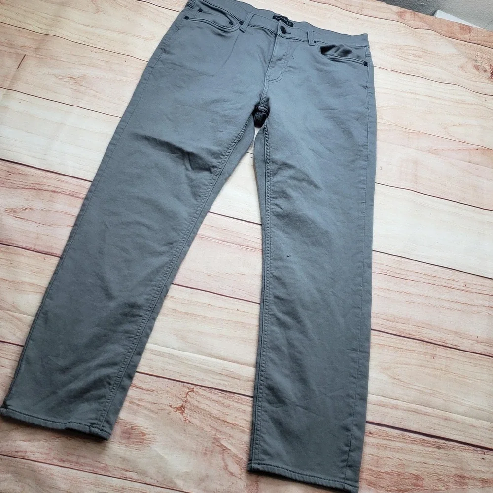 Banana Republic Pants‎ Mens 34x30 Gray Chino Slim Stretch Cotton-Spandex